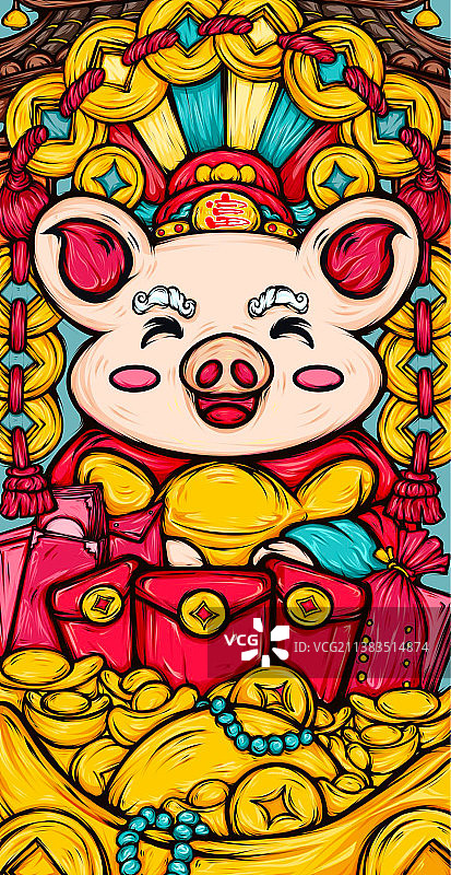 十二生肖之富贵猪图片素材