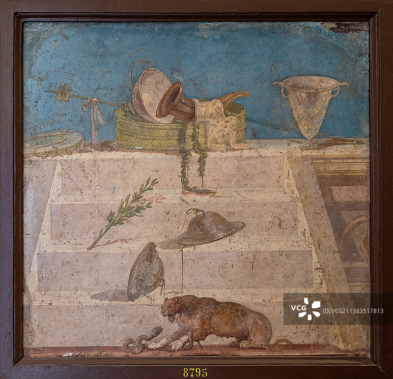 意大利那不勒斯国家考古博物馆藏庞贝古城壁画图片素材