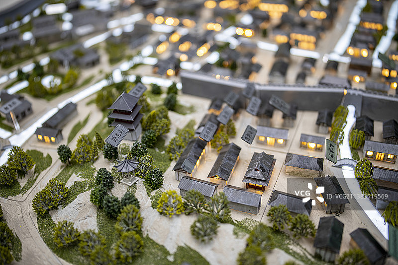 宋朝历史中的模拟绍兴城市模型展出图片素材