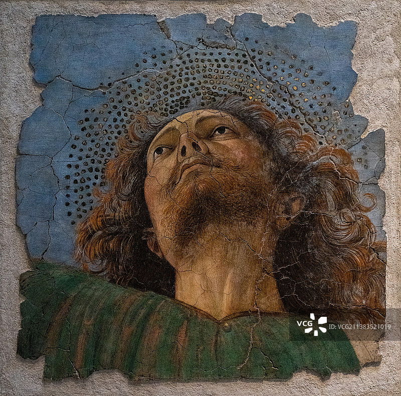 梵蒂冈博物馆藏罗马使徒堂壁画使徒天使头像图片素材