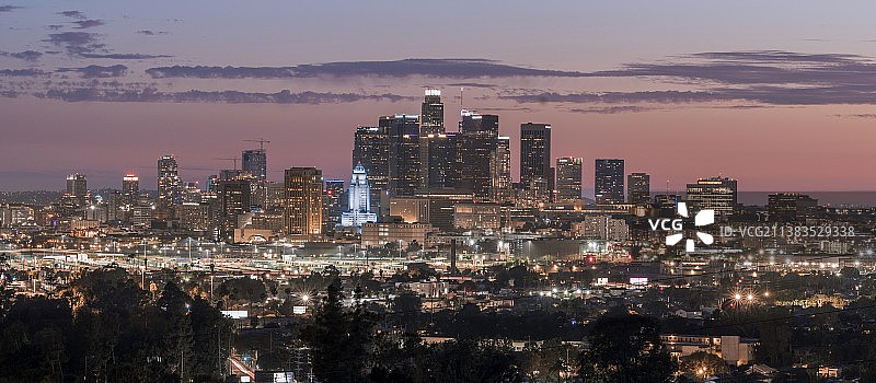 华灯初上的洛杉矶图片素材