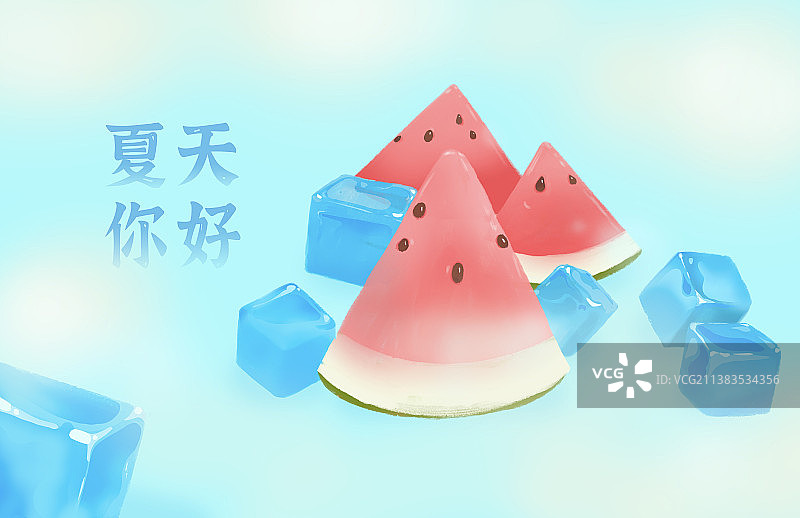 夏天你好图片素材