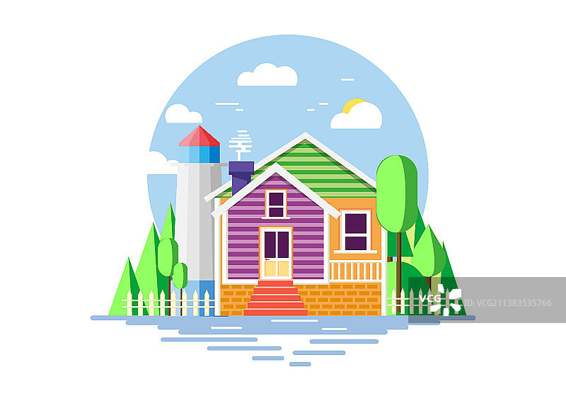 户外扁平风引导页场景矢量插画图片素材