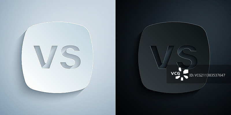 灰色背景上的剪纸风对战图标图片素材