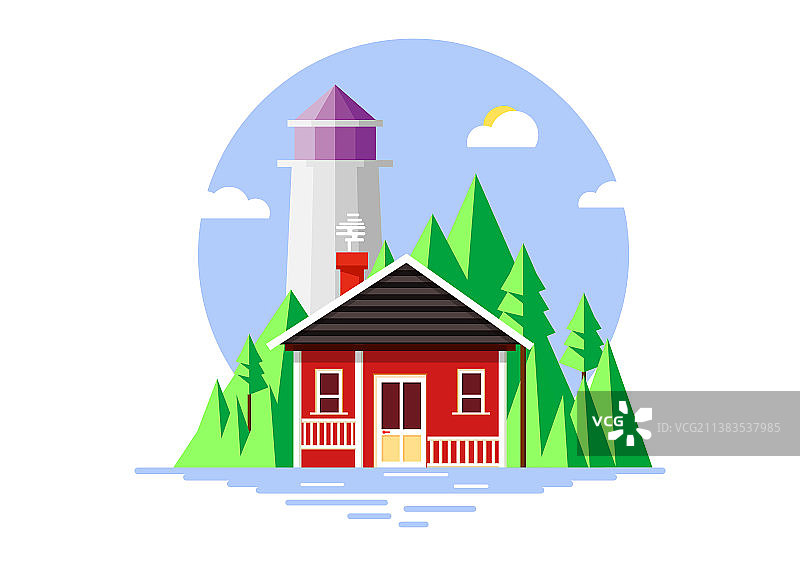 户外扁平风引导页场景矢量插画图片素材