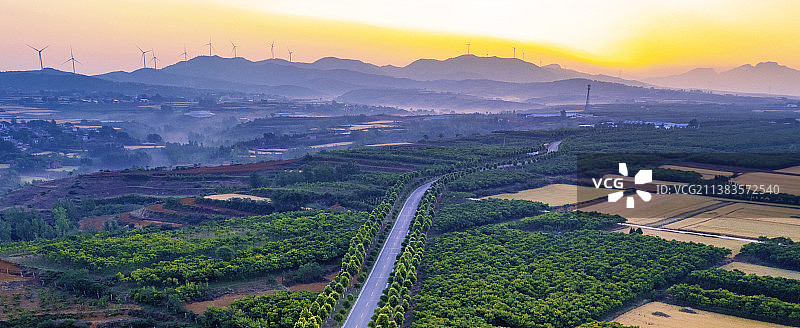 航拍美丽田园风光农田色块壁纸美景图片素材