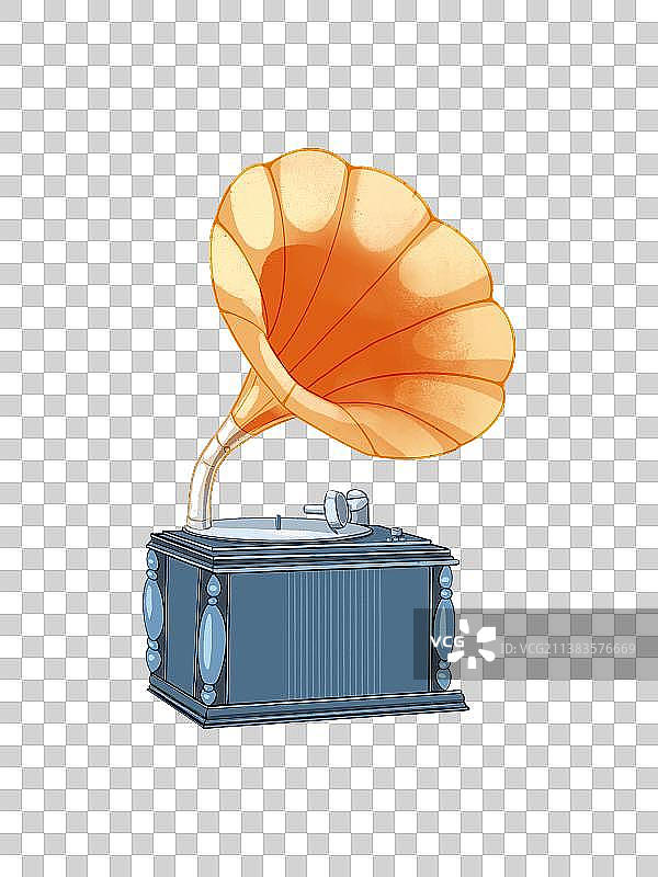 蓝色留声机图片素材