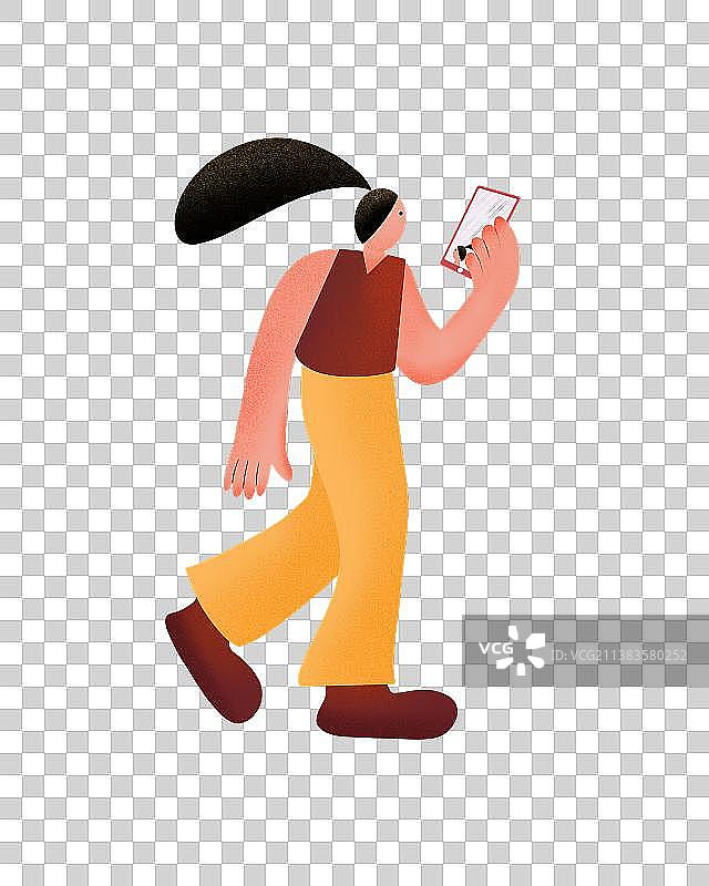 女孩 手机 走图片素材