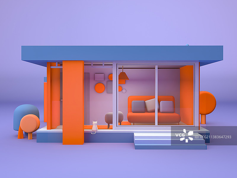 3D建筑插画图片素材