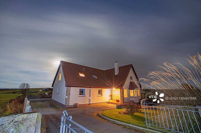 英国，苏格兰，天空岛夜景。图片素材