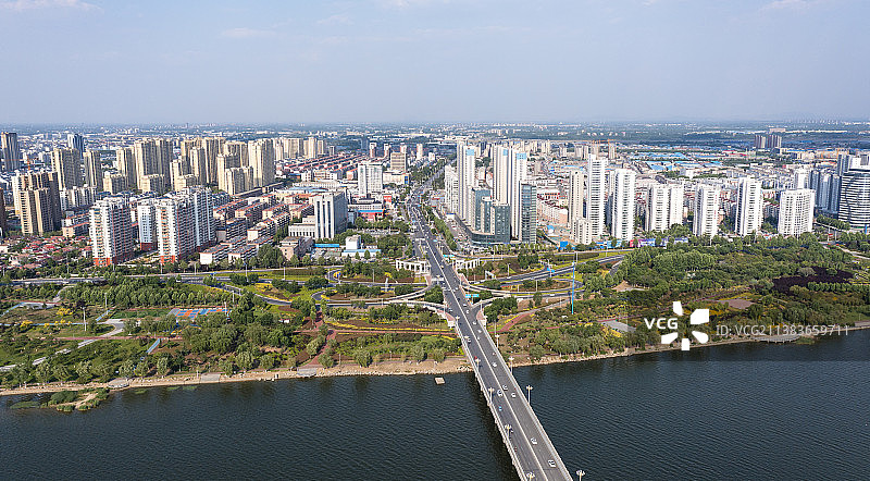 山东省临沂市河东区沂河新区城市风景图片素材