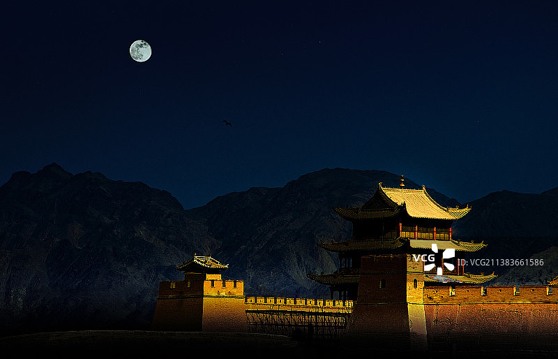 冷月孤关图片素材