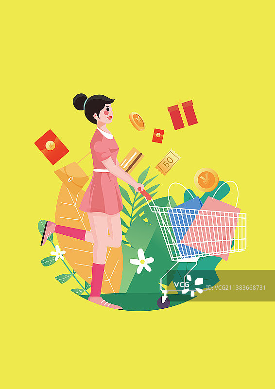 618疯狂购物年中促销电商背景矢量海报图片素材