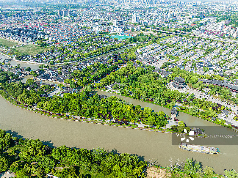 江苏苏州枫桥景区航拍图片素材
