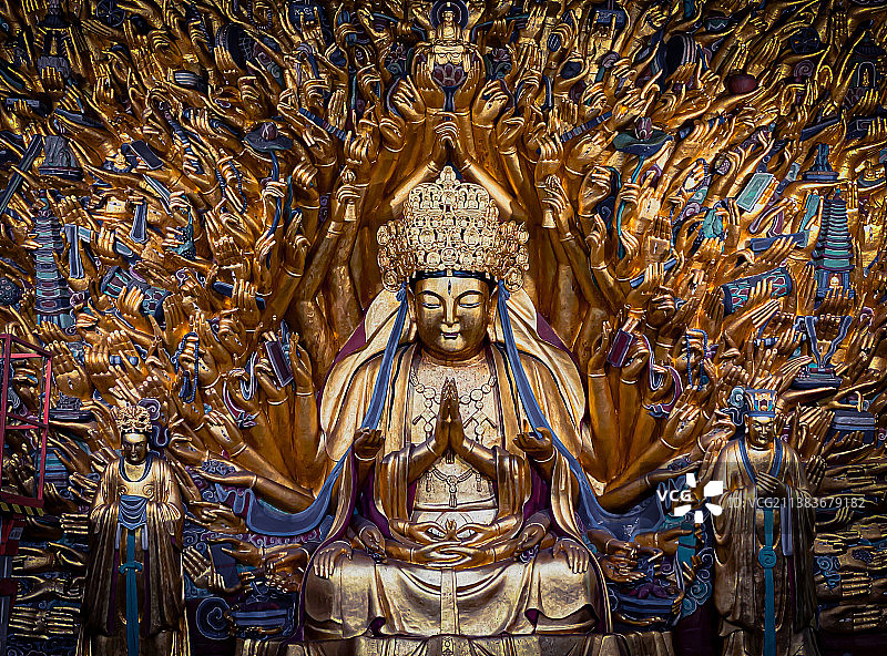 大足石刻千手观音图片素材