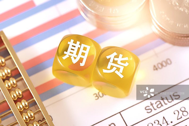 图表上的文字积木期货图片素材