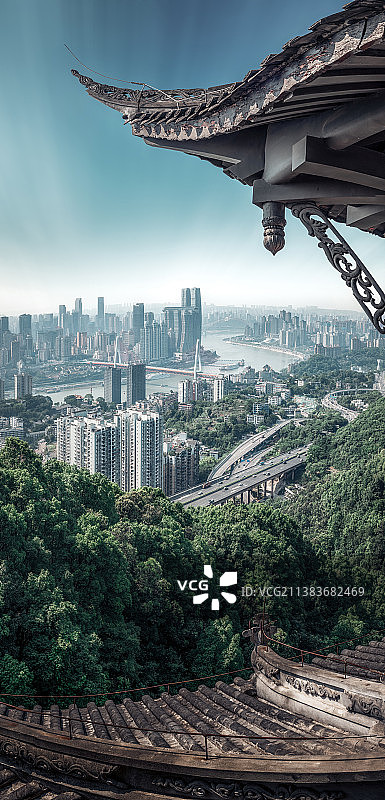 老君洞看山城图片素材