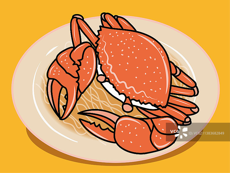螃蟹餐饮食品插画图片素材