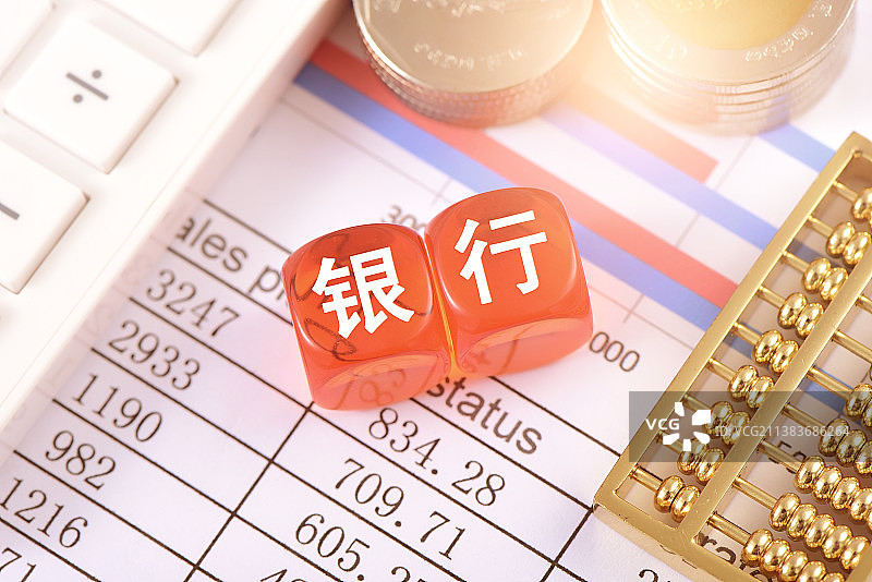 图表上的文字积木银行图片素材