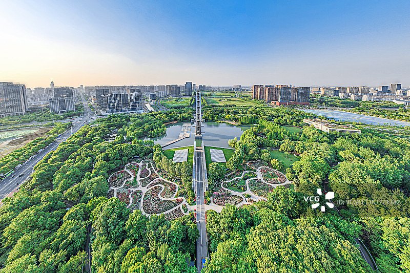 航拍江苏省常州紫荆公园图片素材