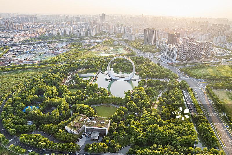 航拍江苏省常州紫荆公园图片素材