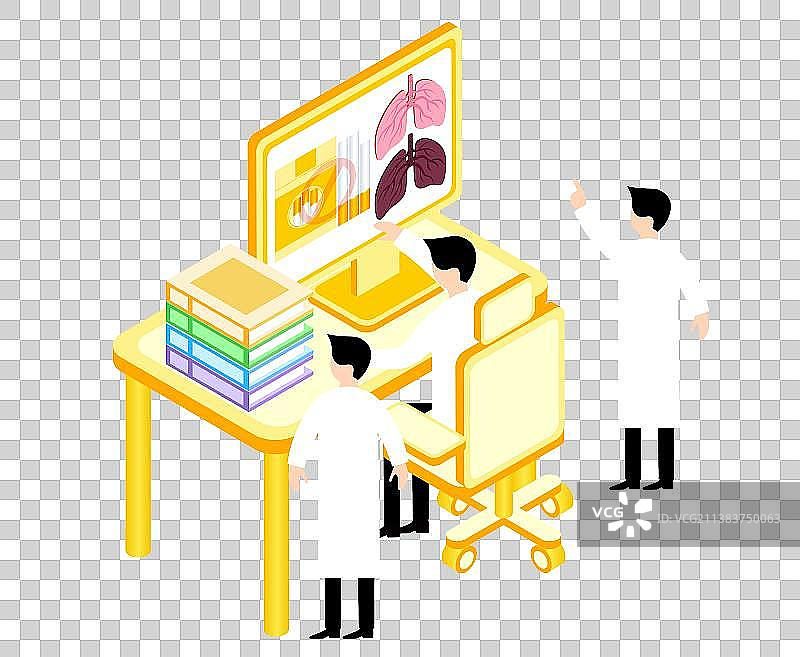 医生科普吸烟侵害肺健康公益插画素材图片素材