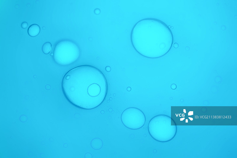 蓝色凝胶中的气泡图片素材