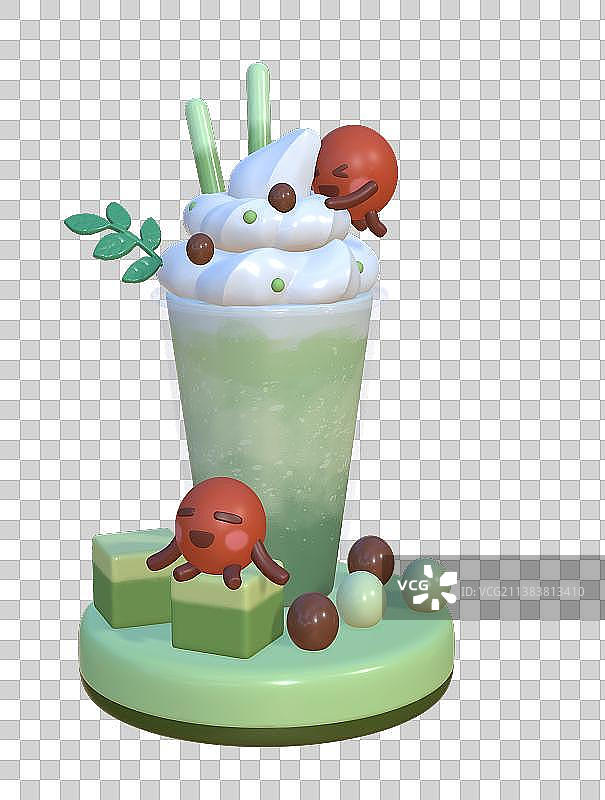 抹茶水果饮料素材图片素材