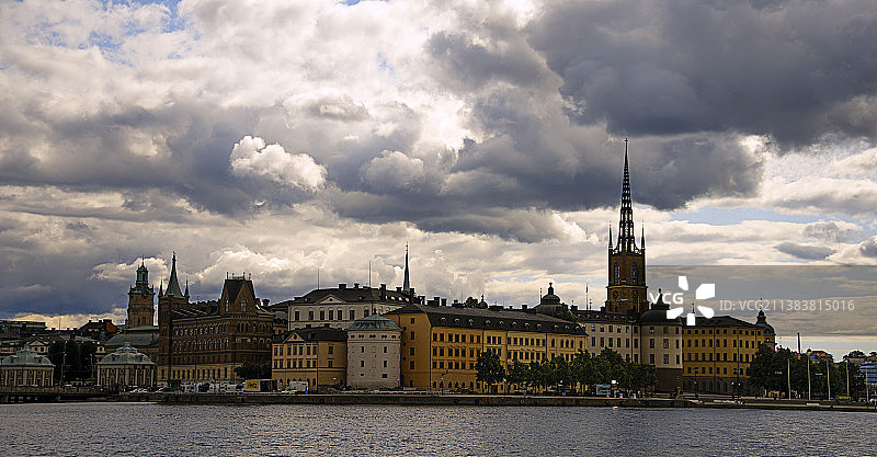 湖畔街景图片素材