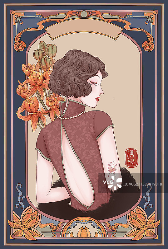 民国风插画图片素材