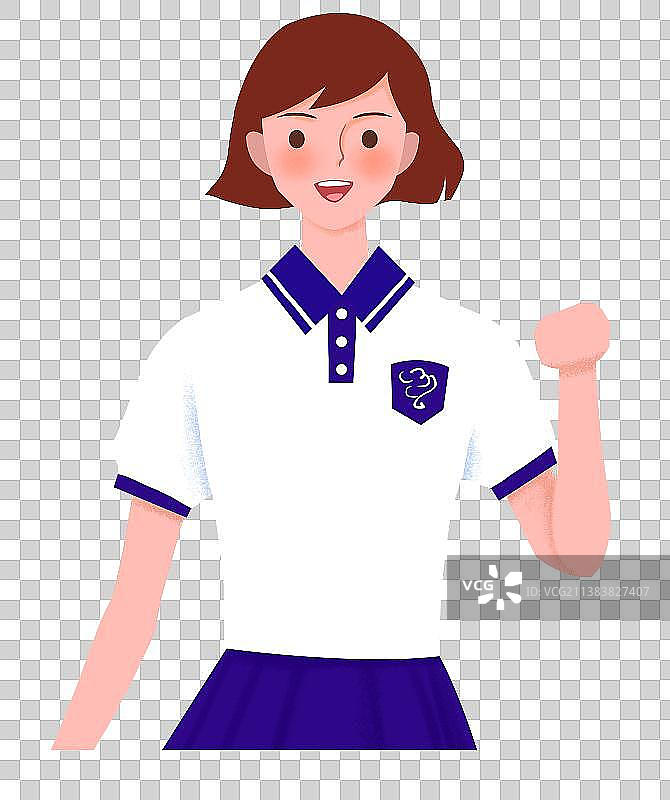 女学生加油元素图片素材