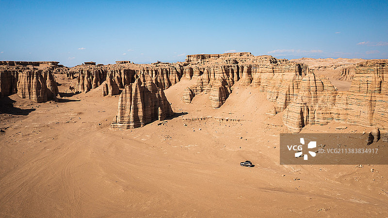 新疆哈密大海道魔鬼城雅丹地貌干旱戈壁自然风光图片素材