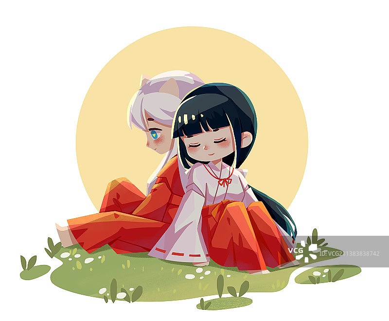 可爱Q版人物插画图片素材