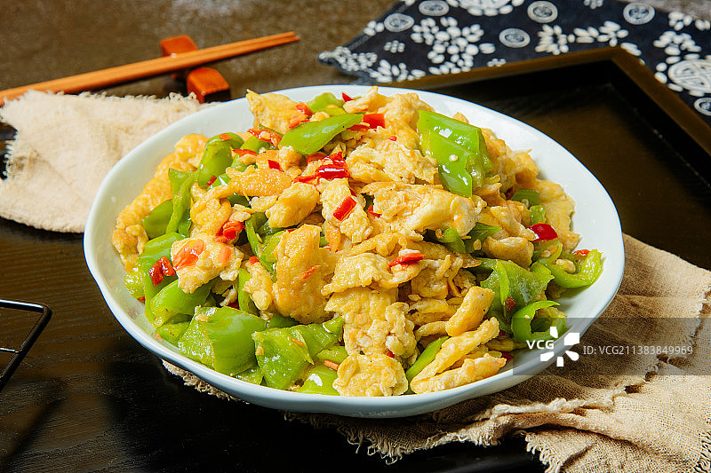 青椒炒鸡蛋图片素材