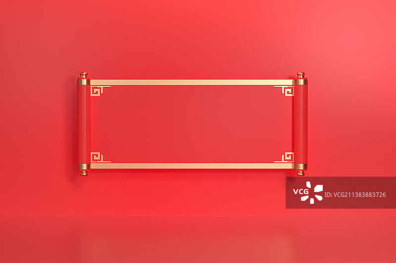 不同颜色的中国风卷轴图片素材