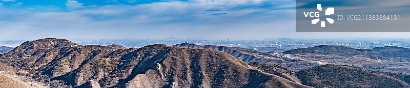 冬天北京小西山全景香山西山森林公园翠微山虎头山图片素材