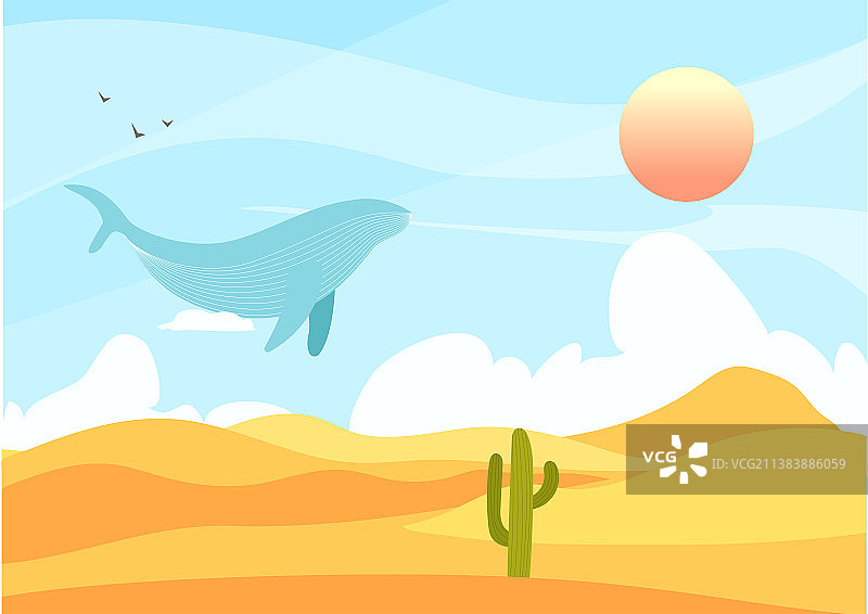 沙漠奇迹鲸鱼图片素材