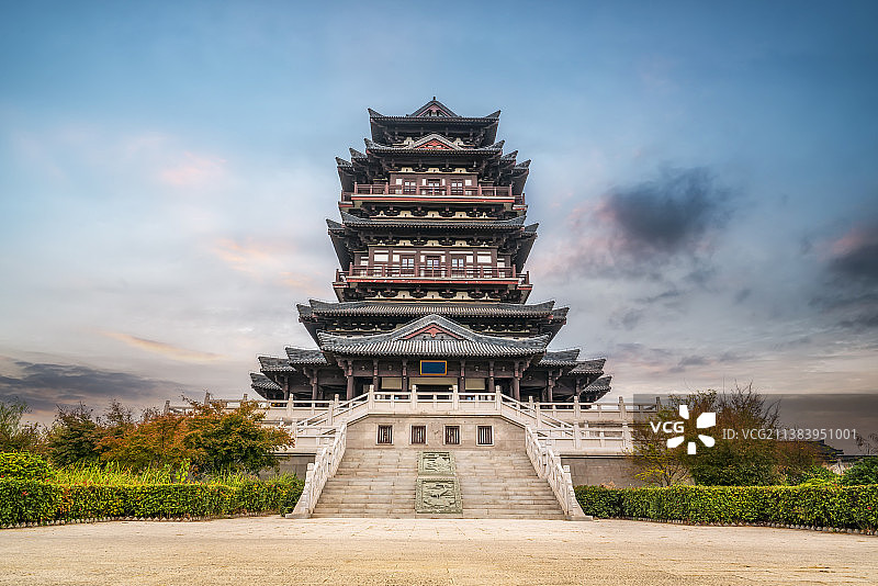 宿迁项王故里中式园林景观街景图片素材