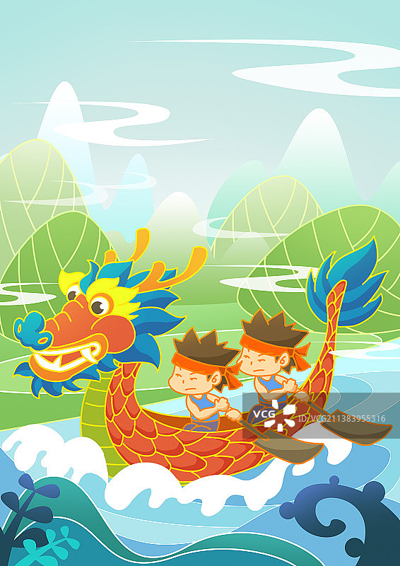 端午节赛龙舟浪花划龙舟图片素材