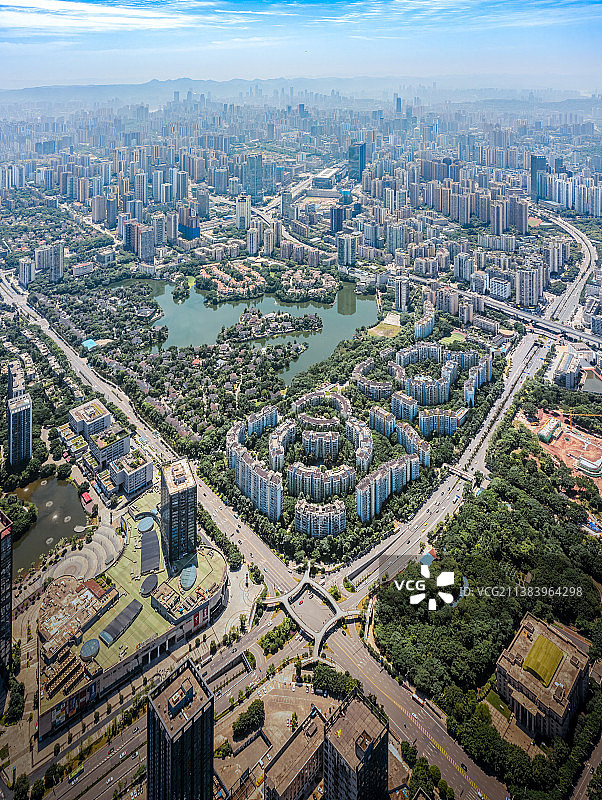 重庆市两江新区建筑航拍全景风光图片素材