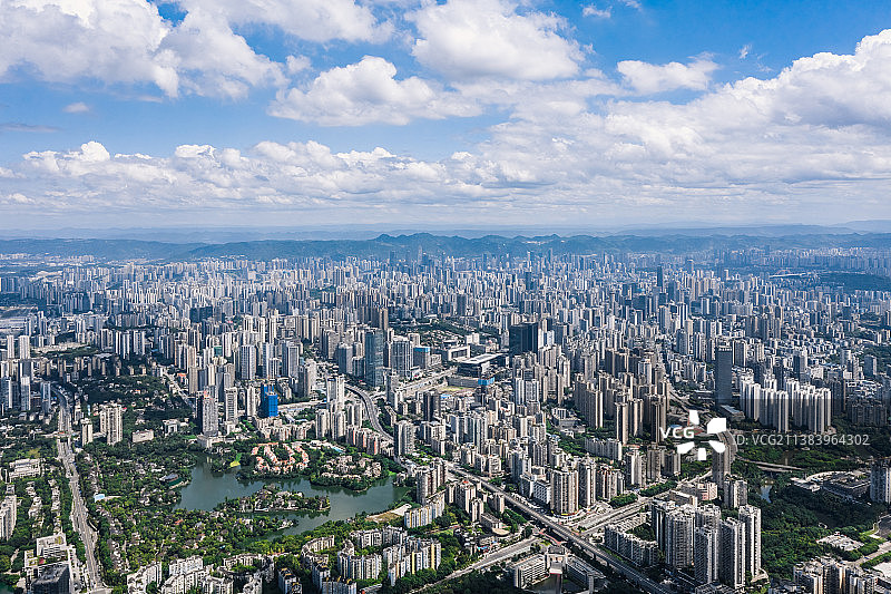 重庆市两江新区建筑航拍全景风光图片素材