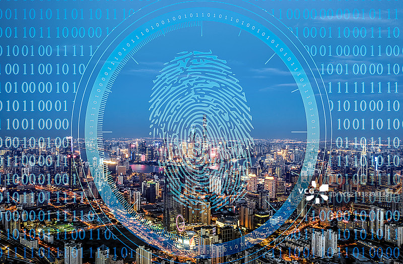 上海大数据科技计算机网络指纹代码图片素材