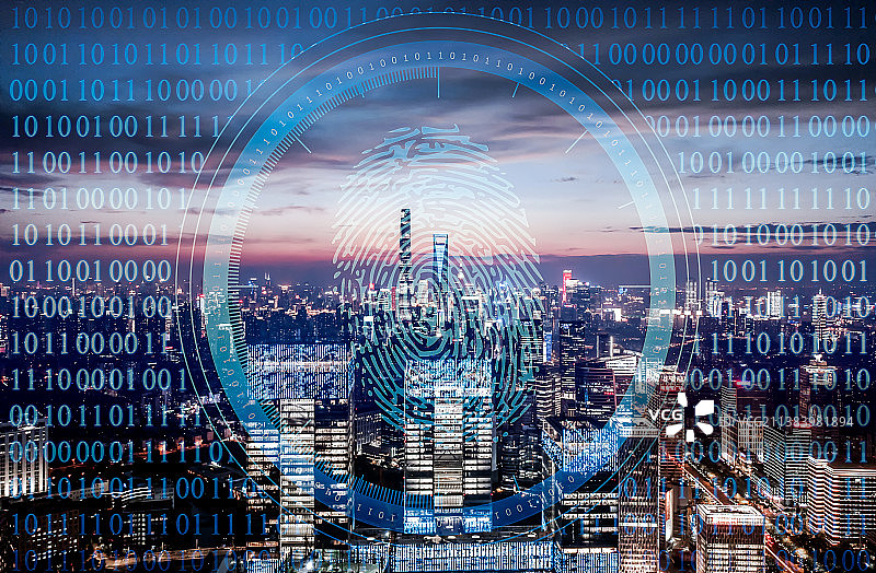 上海大数据科技计算机网络指纹代码图片素材