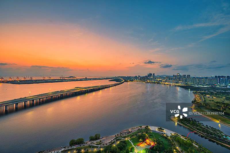 深圳前海湾全景图片素材
