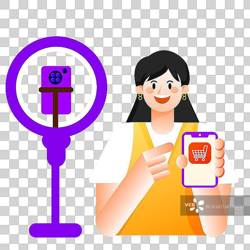 电商直播人物促销图片素材