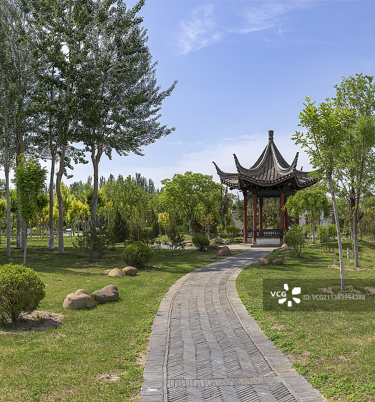 宁夏银川花博园园林建筑—厅阁图片素材