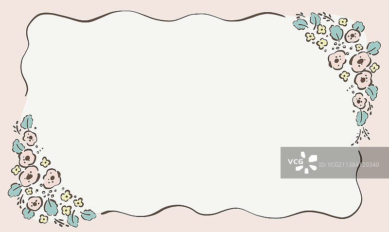 粉色手绘清新浪漫花朵背景图片素材