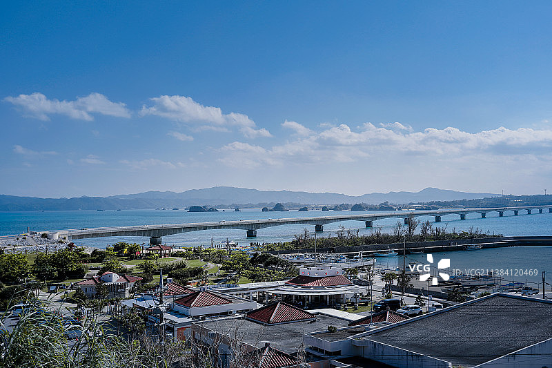 日本冲绳海上大桥图片素材