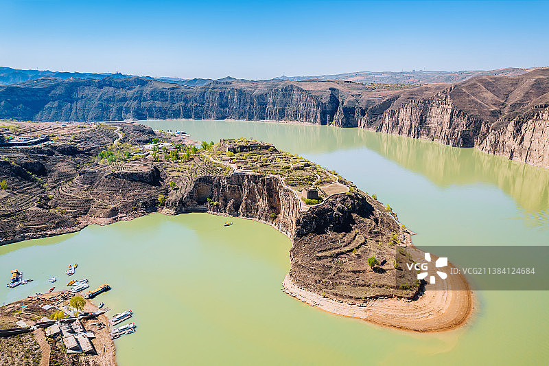 中国内蒙古呼和浩特清水河县老牛湾黄河大峡谷风光图片素材