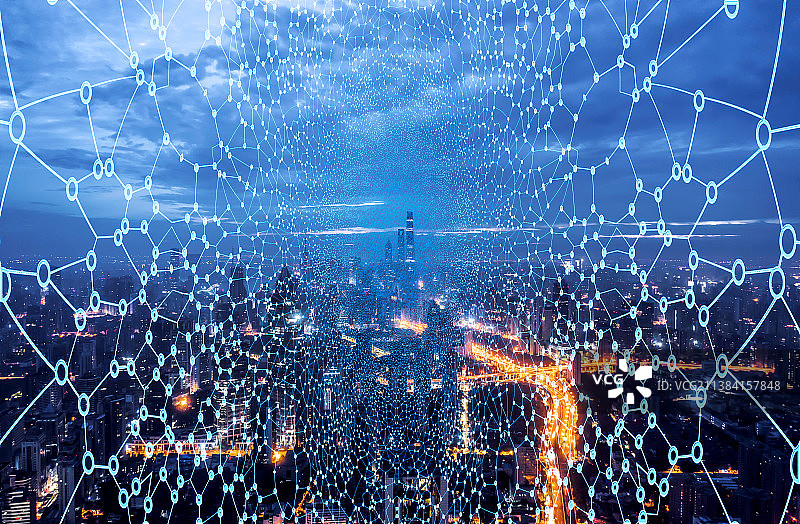 上海大数据科技智慧互联网城市风光图片素材